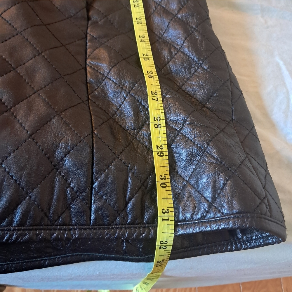 Neiman Marcus Exclusive Leather Jacket Women's Medium M Black Quilted Retro - Picture 12 of 12